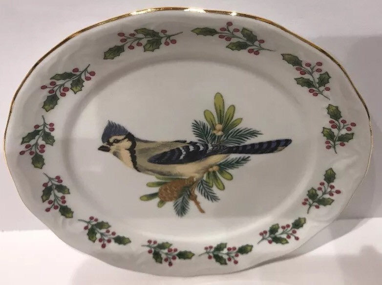 Gibson "SONGBIRDS" 1-Dessert/Bread & Butter Holiday Holly Berries Plate 6 3/4"D