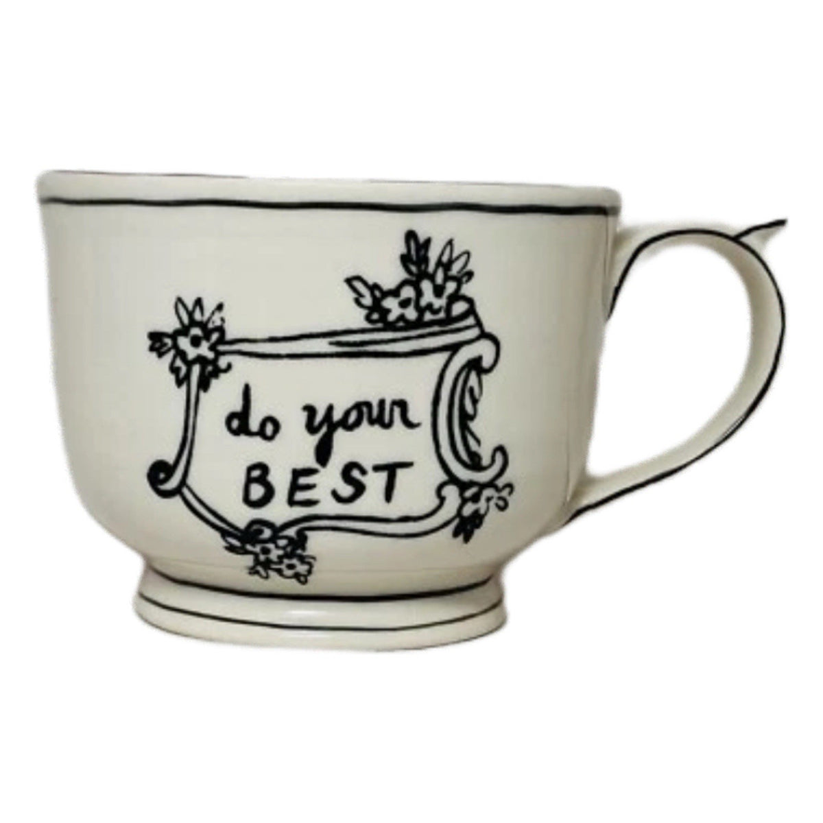 Anthropologie Molly Hatch “Do Your Best” 12 oz Mug Purple Polka Dot Coffee Cup