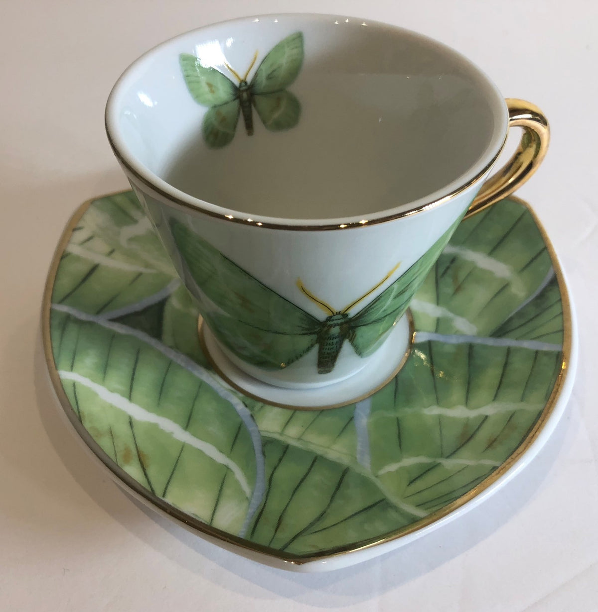 Gracie China Cup & Saucer Butterfly Porcelain Tea Coffee Set Coastline Imports