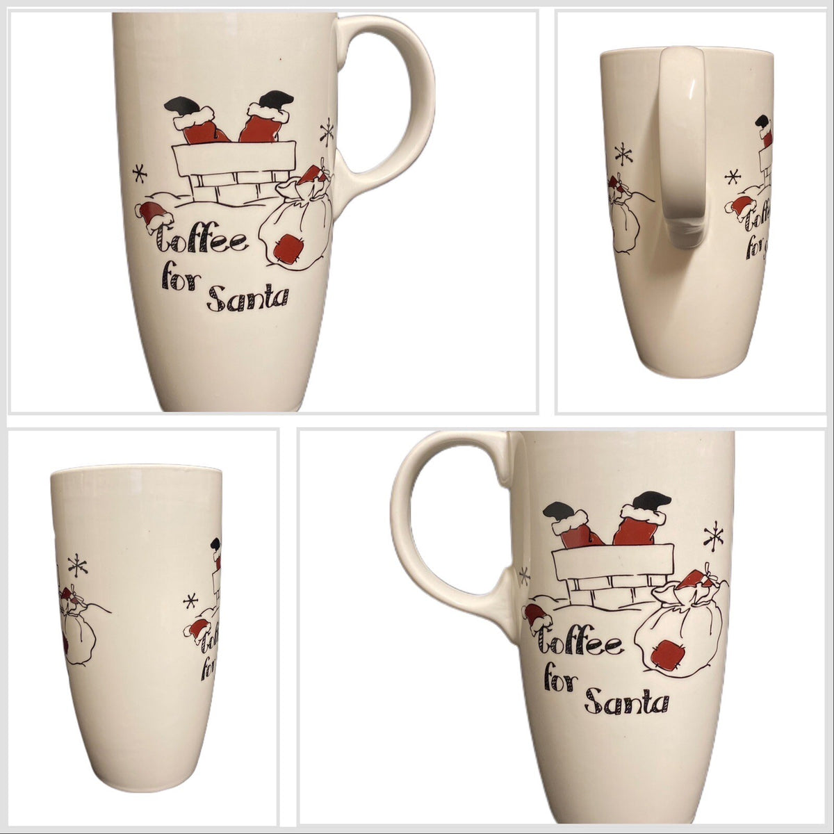 Christmas Latte Mug Holiday COFFEE FOR SANTA 16 Oz Coffee Tea Cup