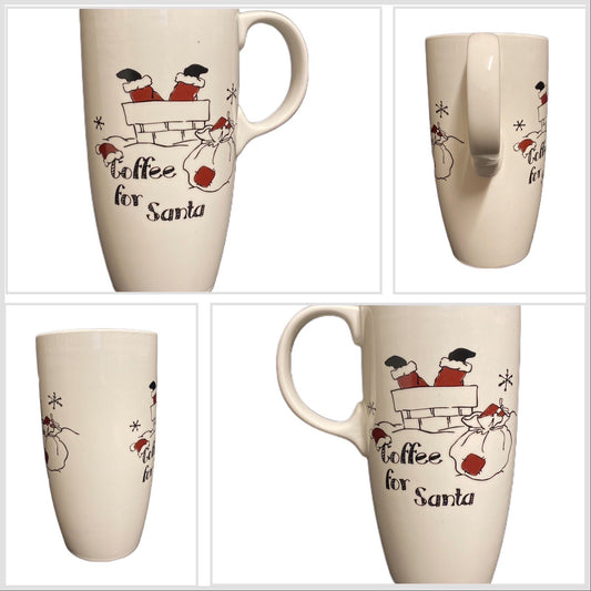 Christmas Latte Mug Holiday COFFEE FOR SANTA 16 Oz Coffee Tea Cup