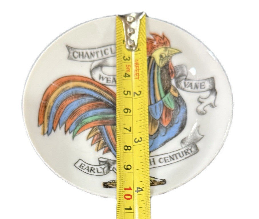 Vintage 4” Chanticleer Rooster Plate Early 19th Century Weather Vane Trinket