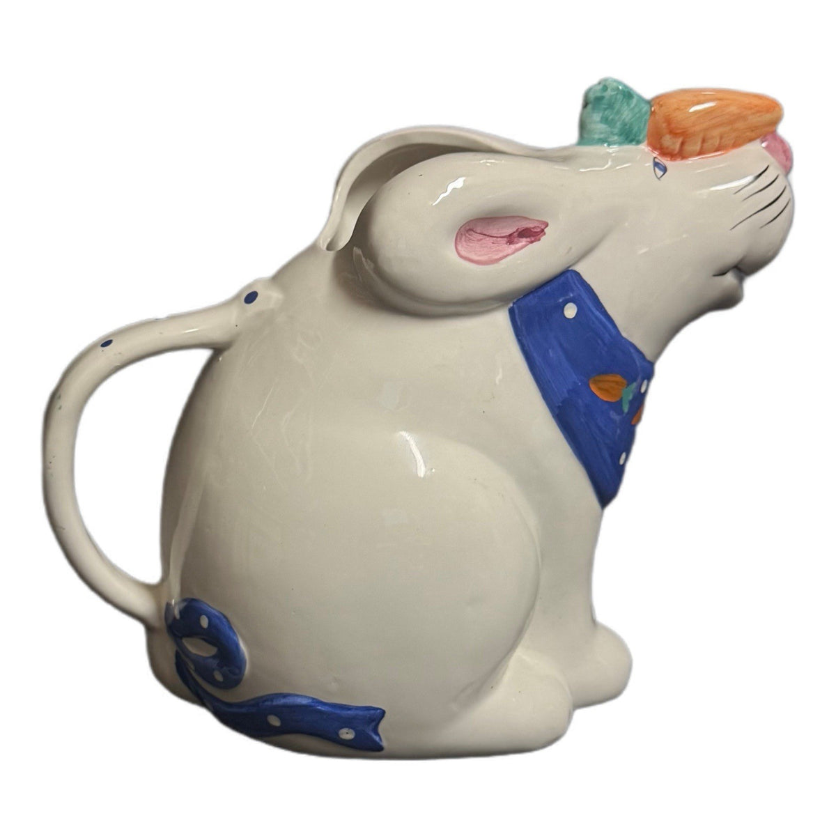 Coco Dowley Rabbit Pitcher 7” Ceramic Bunny Taiwan Juice Lemonade Easter Decor