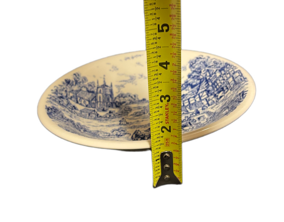 6 Andina Ecuador Blue Scenic Bowls – Country Cottage Ceramic Soup or Cereal
