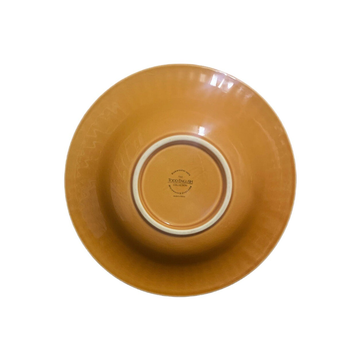 Italian Elegance 6-Rim Soup Bowls TODD ENGLISH Collection Burnt Orange Scalloped