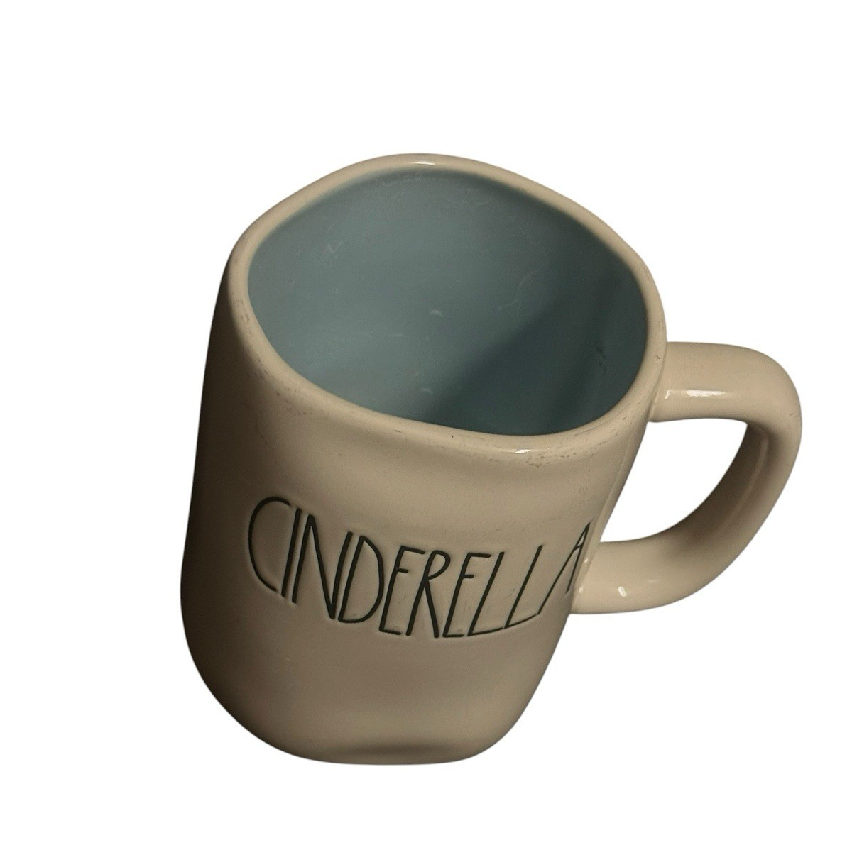 Rae Dunn CINDERELLA Ceramic Coffee Mug Blue Interior Disney Inspired 16 oz