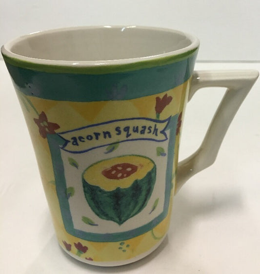 Kimberly Hodges Mug GARDEN DELIGHTS Yellow Coffee Tea Cup A Corn Squash Papaya