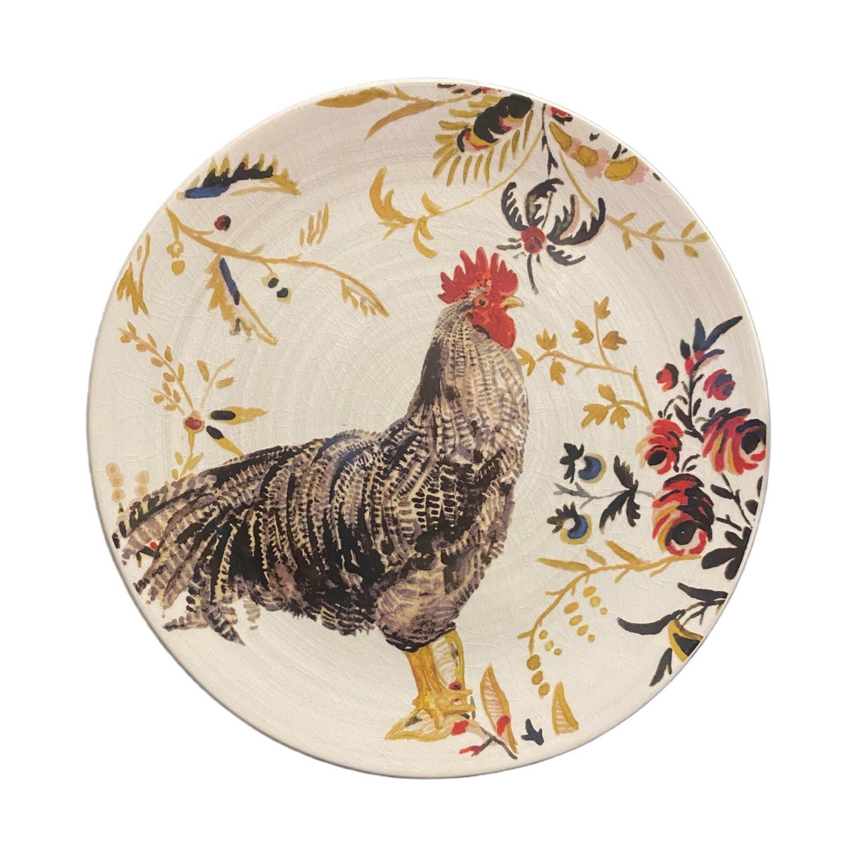 Williams Sonoma MARC LACAZE 3-Dinner Plates 2008 Chicken 10 1/8" D Ceramic Italy