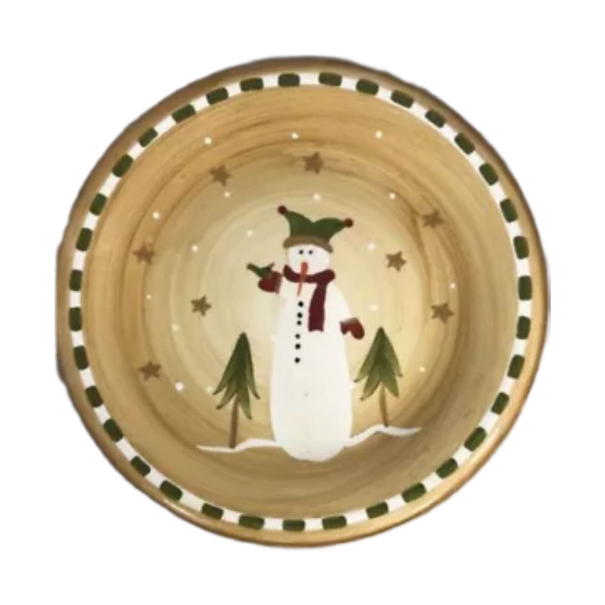 Sonoma Life Style 4-Salad Plates Snowman Trees Dessert Winter Holiday Dinnerware
