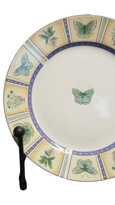 Gibson Designs SPRING MONARK 4-Salad Plates 7 ¾” D Butterfly Plant Dessert Dish