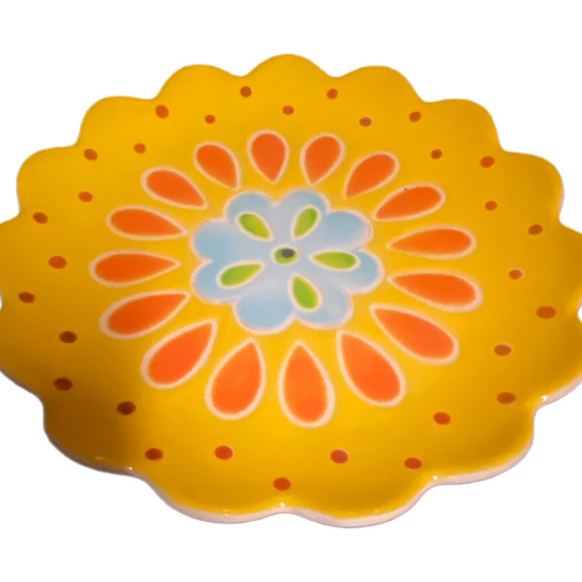 LAURIE GATES  3-Salad Plates Melamine Scalloped Flower Shaped Dessert Dish