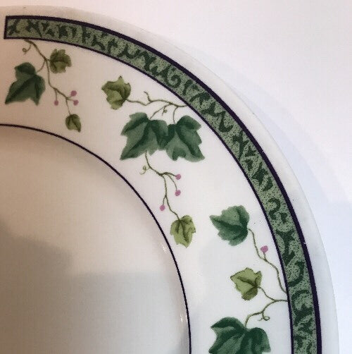 Sango IVY CHARM Chop Plate, Creamer, Sugar Bowl & Lid Service Set 8854 Oven Safe