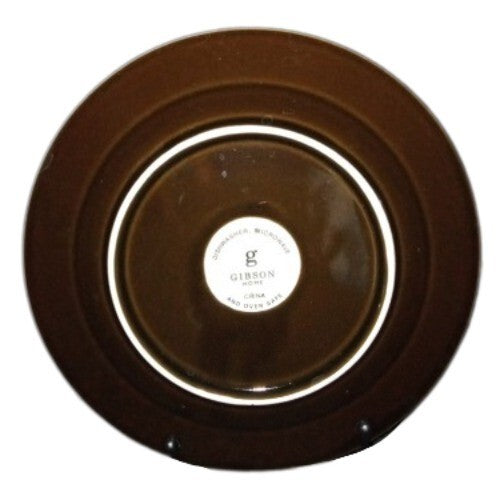 Gibson Elite ARTISTE RED 4-Salad Plates 7 5/8” D Red Brown Rim Ribbed and Dots