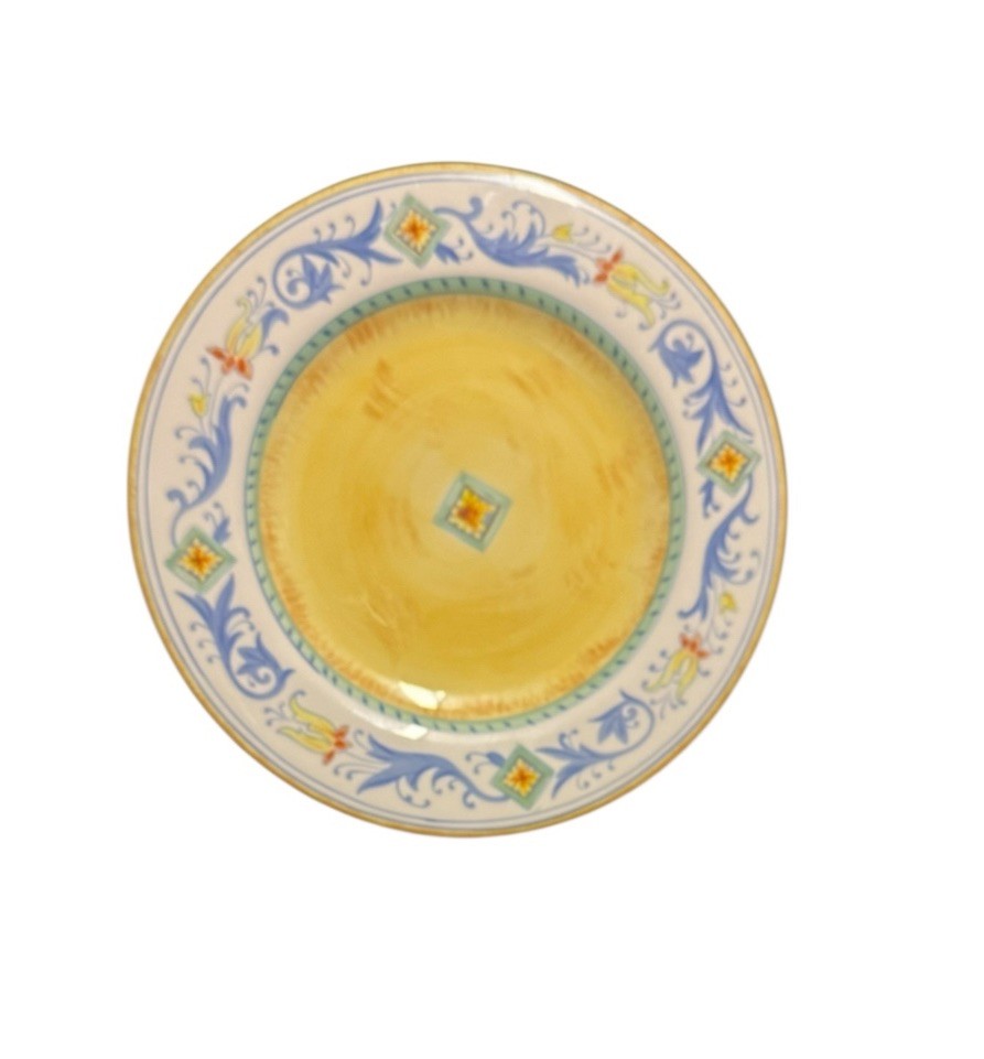 Keridesign Desert Ridge Imports 7 Salad Dessert Plates 8 3/8” Yellow Floral