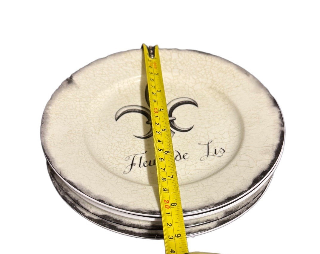 Santa Barbara Marco Fabiano Paris Plates Set of 4 Eiffel Arc Fleur 8.25” Decor
