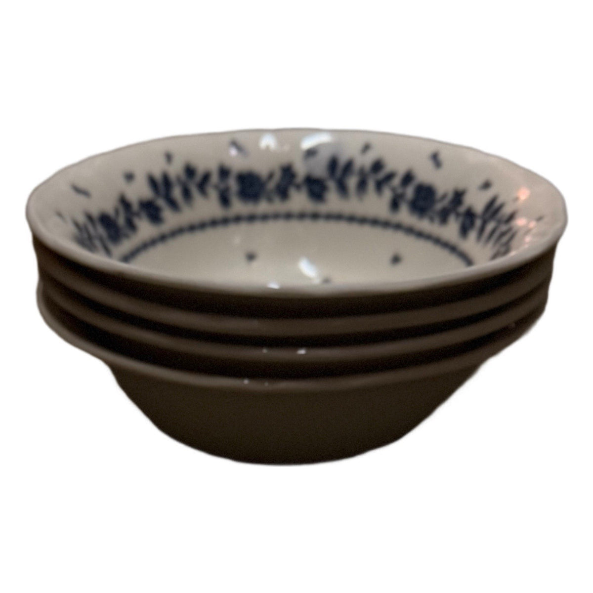 Nikko TABLE MATES Set of 4- Soup/Cereal Bowls Rare Blue Flowers 6 1/4" D