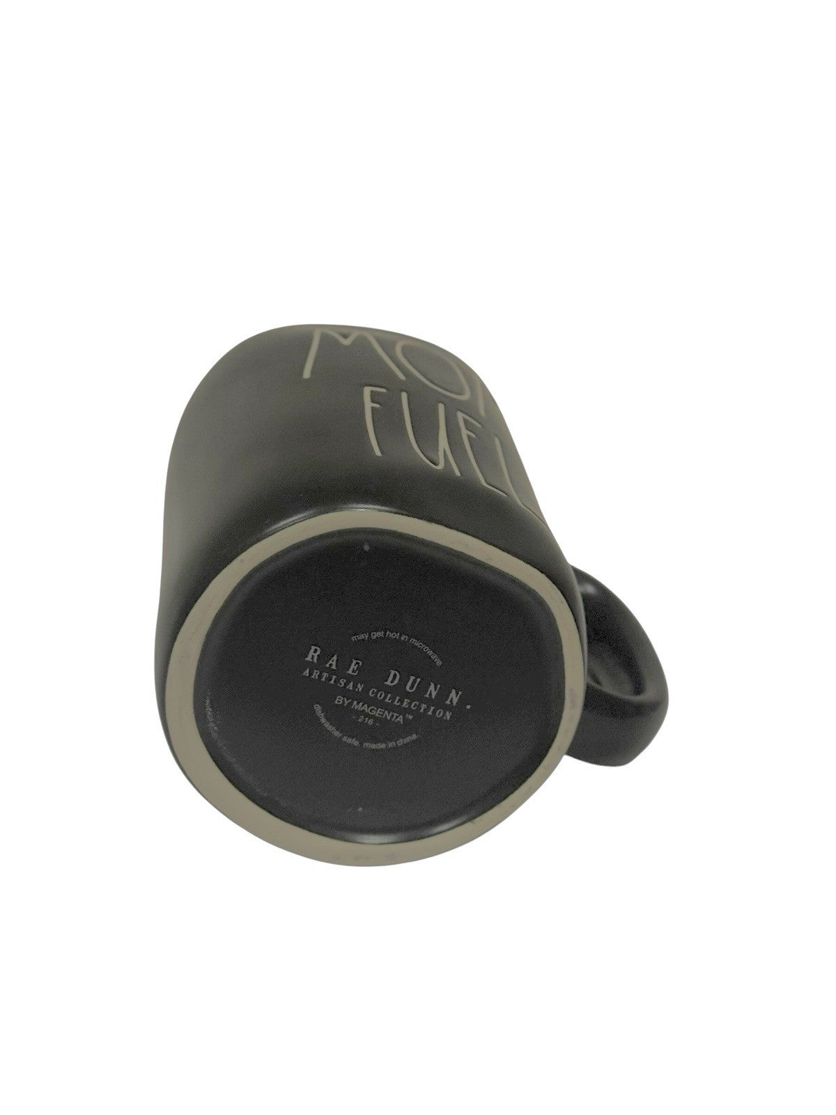 Rae Dunn MOM FUEL Black Ceramic Coffee Mug Farmhouse Cup 16 oz Magenta