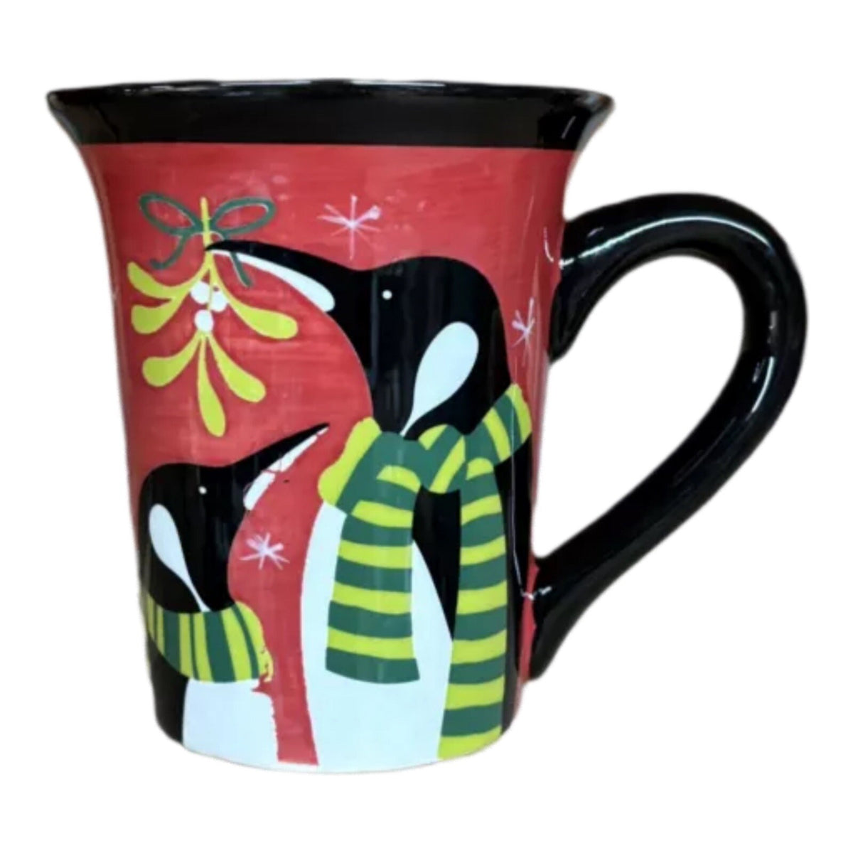 STEPHANIE STOUFFER 4-Mugs Penguins Certified Int’l Ceramic Red Coffee Tea Cups