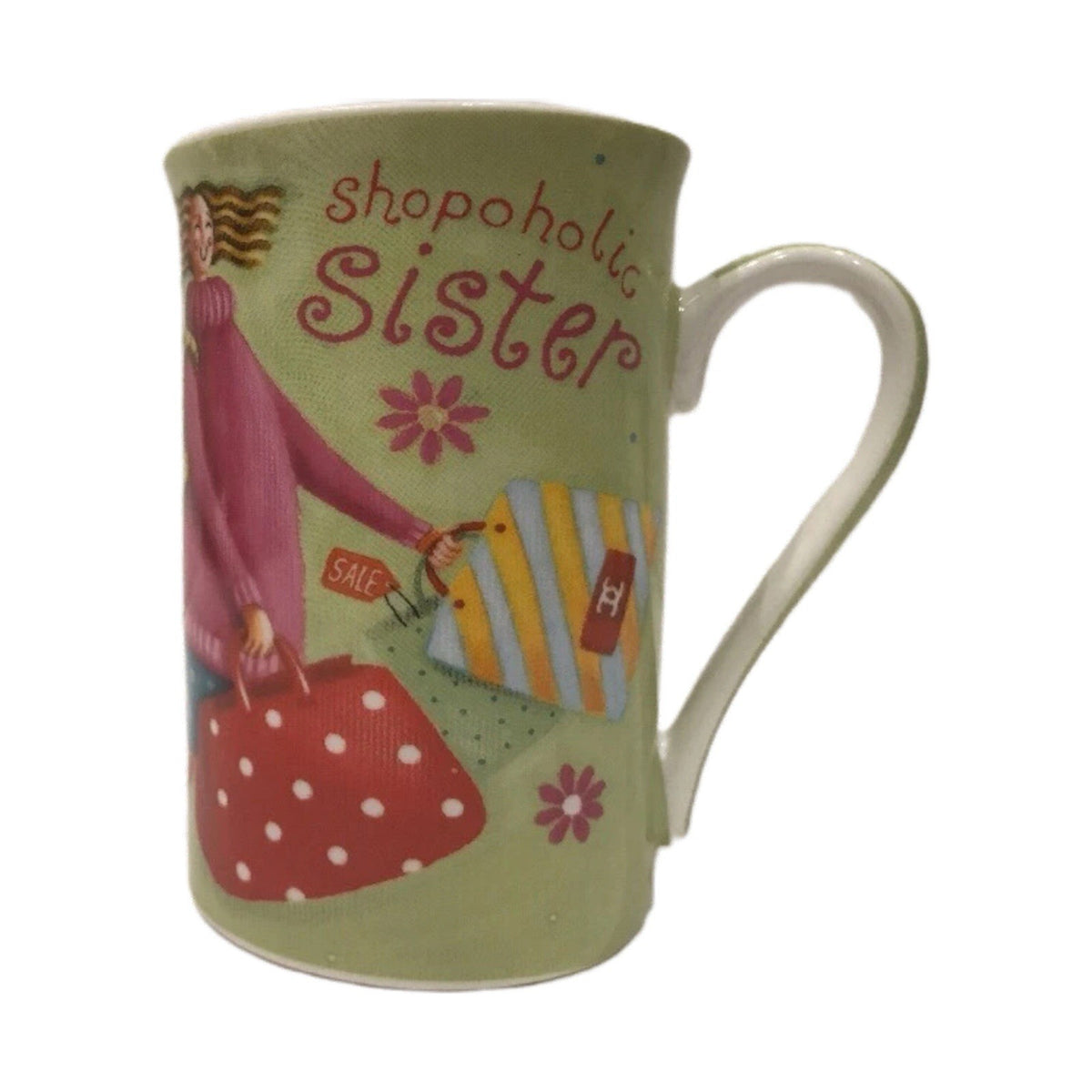 Kent Pottery Shopaholic Sister Mug Purse Shoes Phone Novelty Coffee Cup Gift