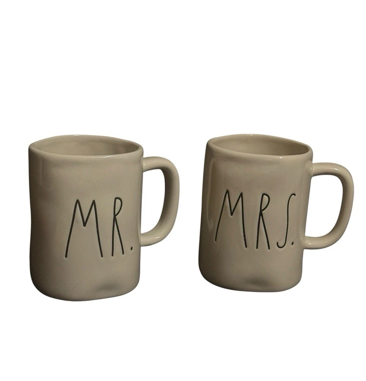 Rae Dunn MR & MRS Coffee Mug Set of 2 Ceramic Wedding Farmhouse Cups Magenta