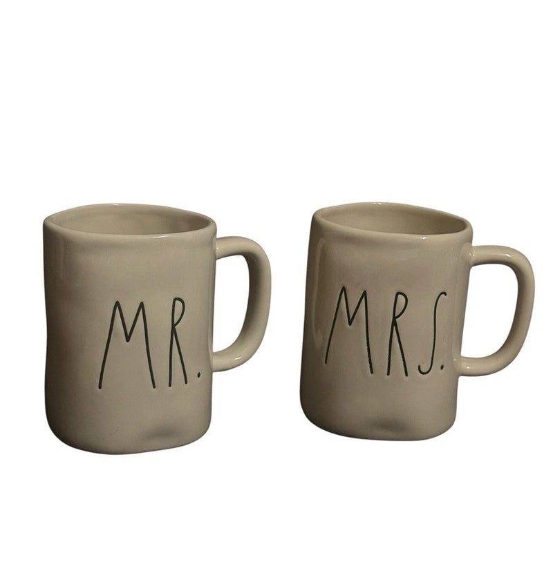 Rae Dunn "Mr. & Mrs." Coffee Mugs, Set of 2 — Wedding, Farmhouse
