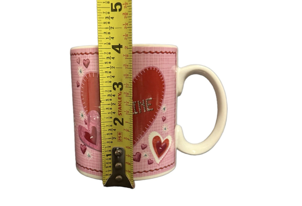 Eileen Toohey BE MINE Mug Lindy Bowman Pink Red Hearts Love Ceramic Coffee Cup