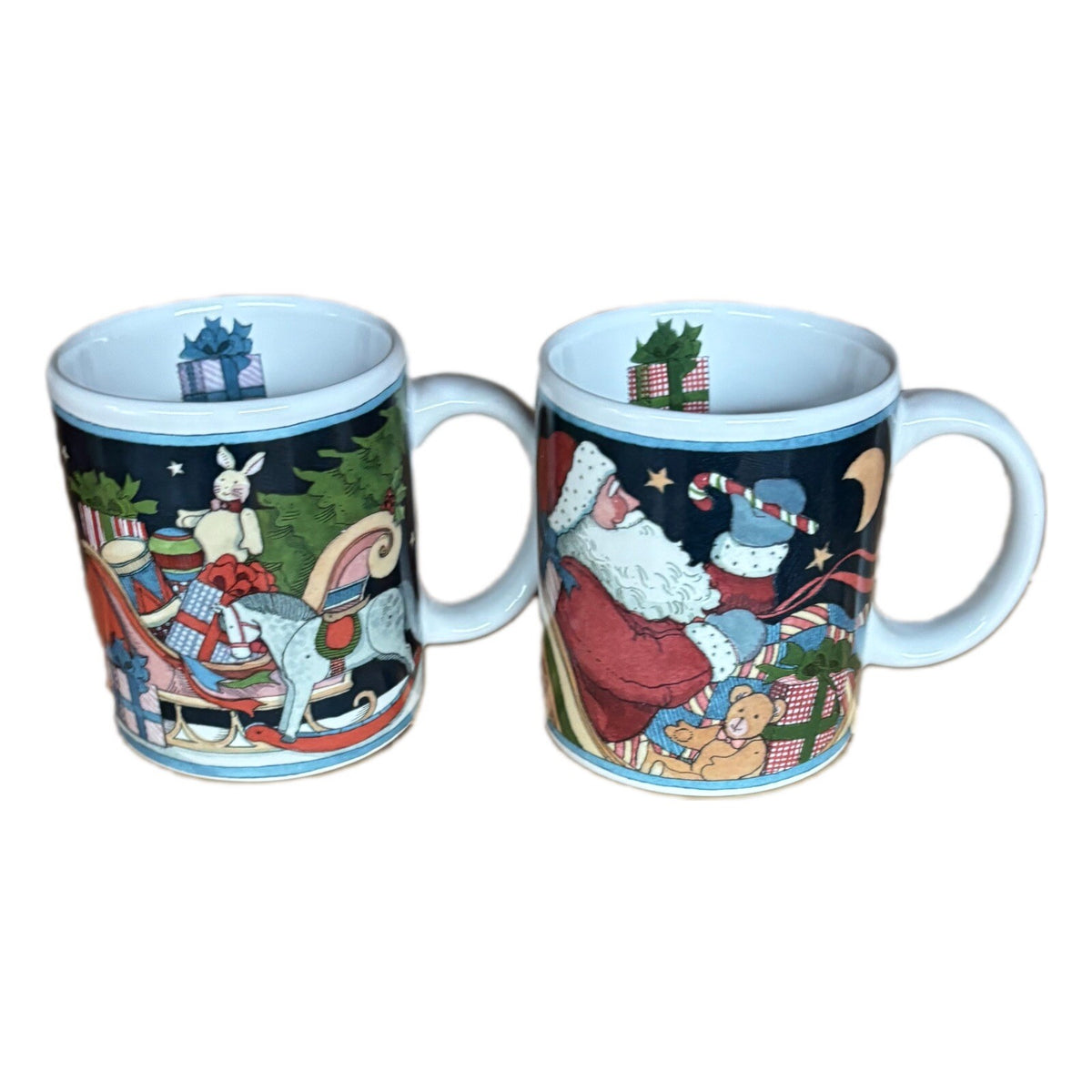 SUSAN WINGET 2-Mugs Certified Int’l Winter Coffee Tea Ceramic Holiday Cups