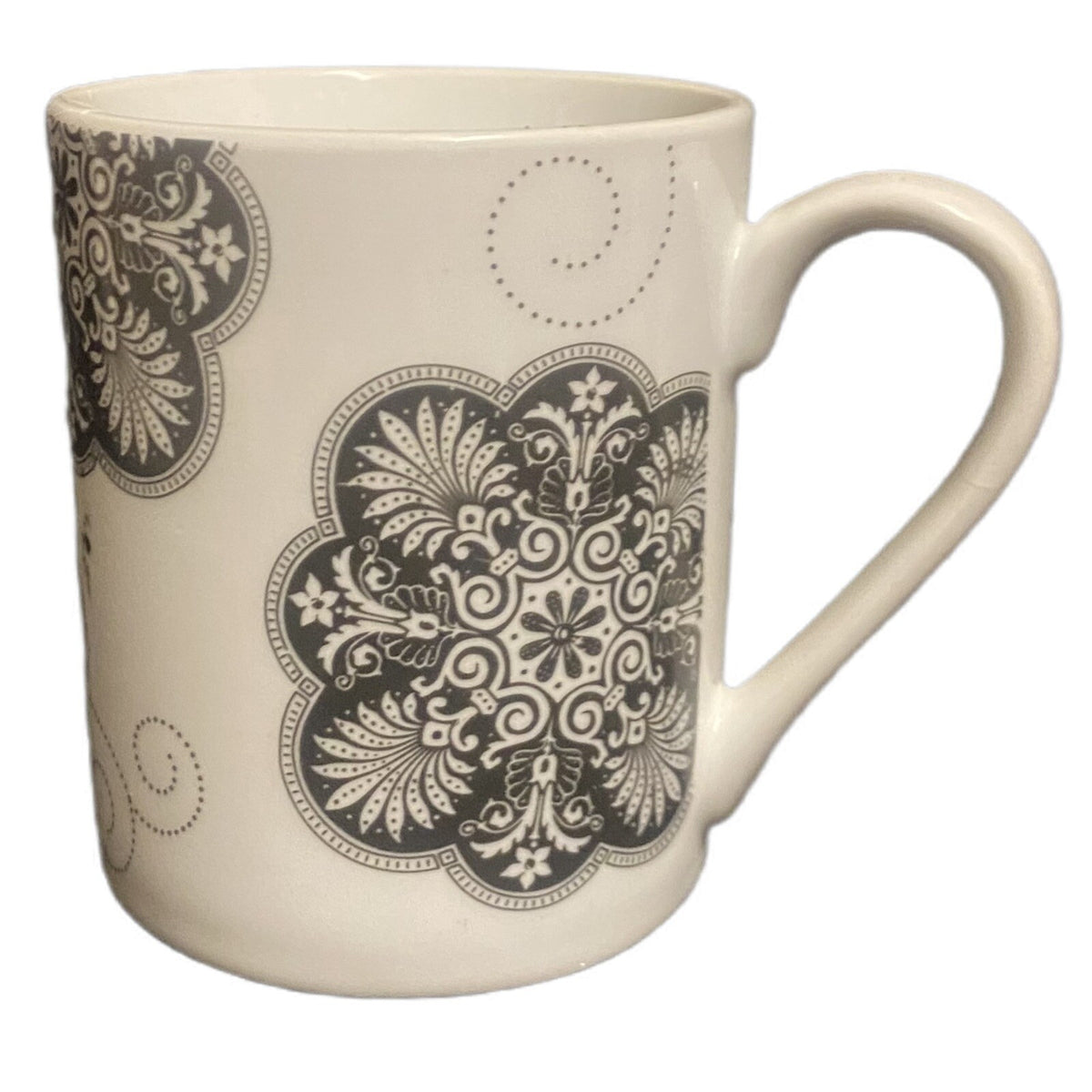 I. GODINGER Mug PARIS ROYAL Black & White Ceramic Coffee Tea Cup Floral