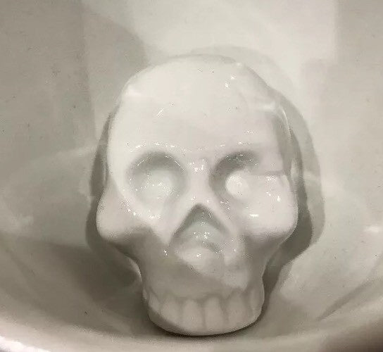 Halloween "Creatures Cups" SKULL Ceramic Coffee Mug Tea Cup Skeleton Black 11 oz