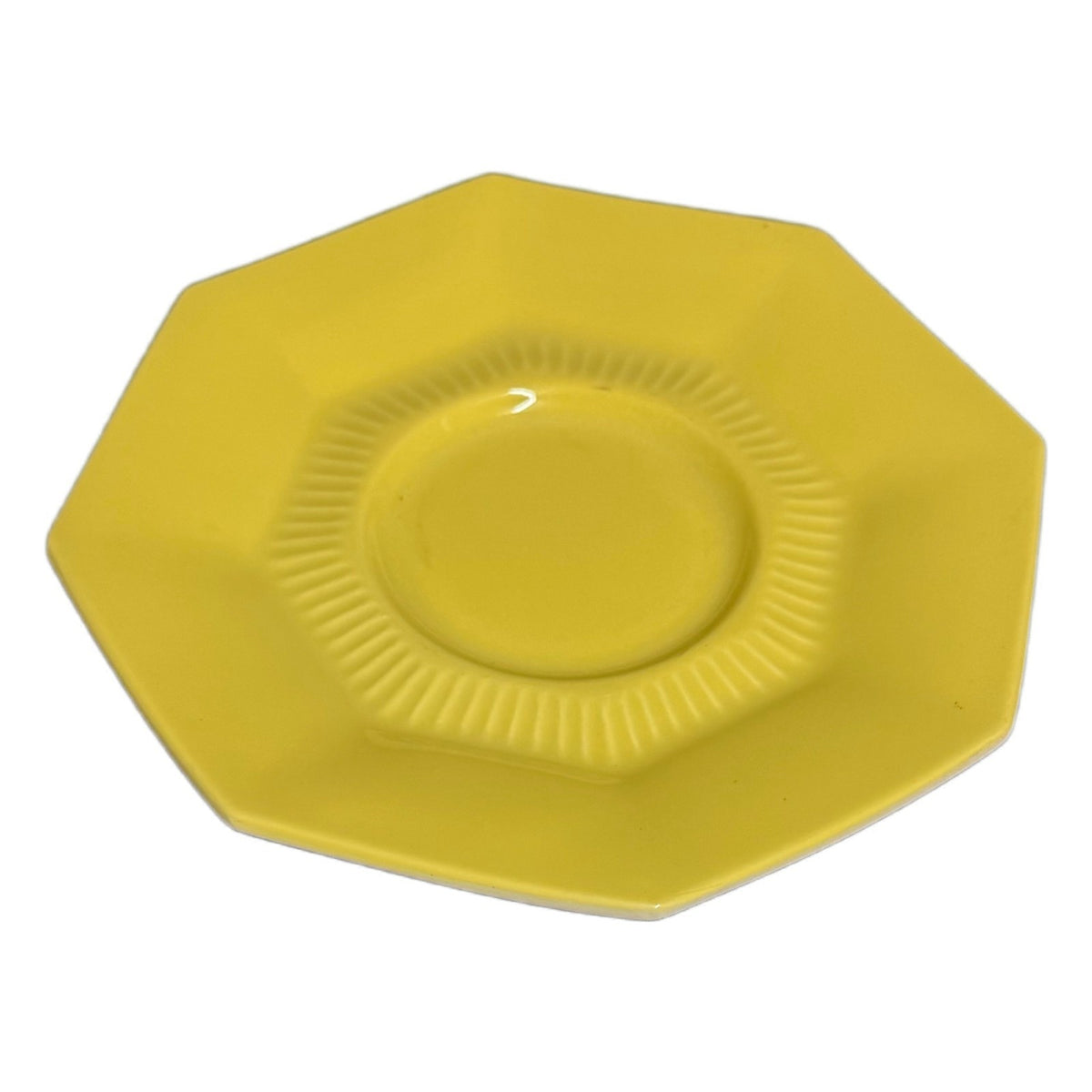 Independence Ironstone Castleton Yellow Saucers Set 6 Octagonal Japan