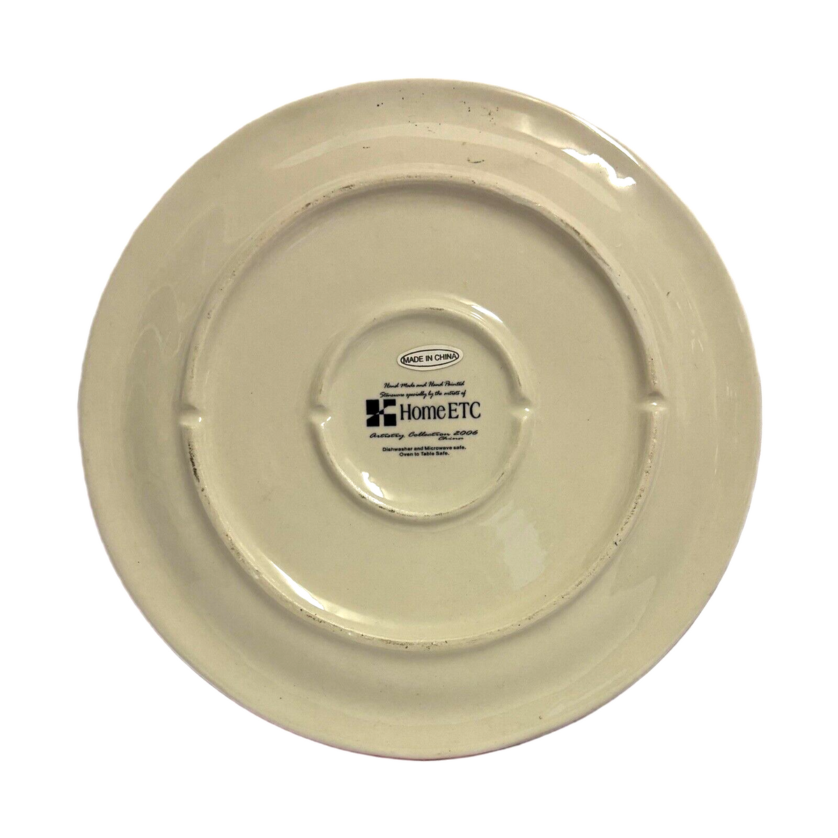 HOME ETC 4-Dessert Plates Textured Stoneware Artistry Collection 2006 Salad Dish