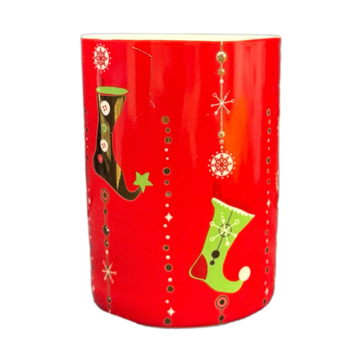 Starbucks Holiday Mug 2006 Christmas 14 oz Elf Shoe Red Snowflake Coffee Cup