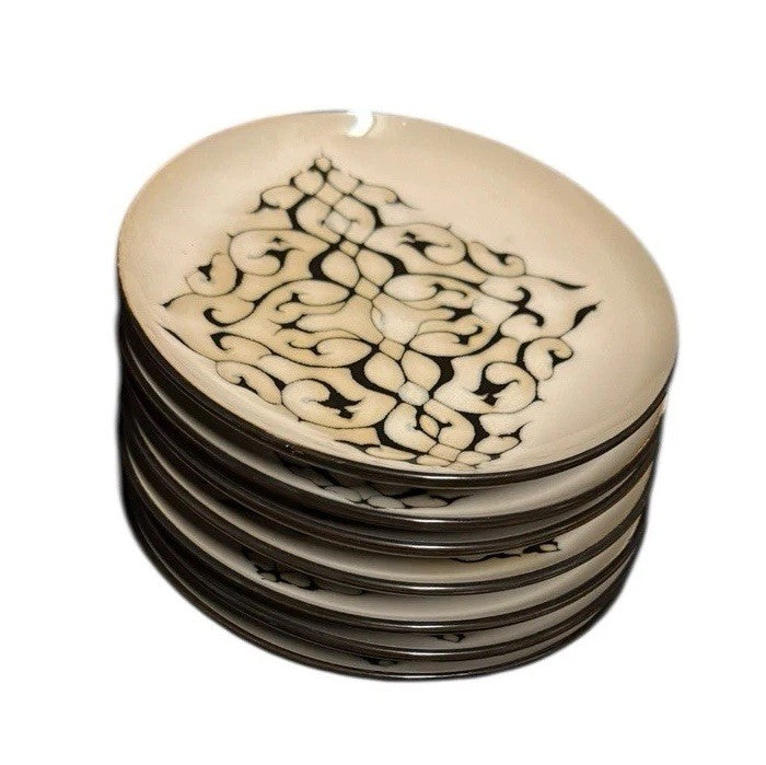 Set of 7 Mikasa Gourmet Basics Granada 6 1/8” D Dessert Appetizer Plates Brown