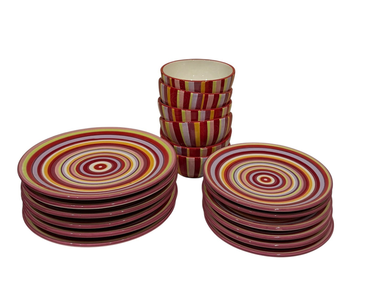 Home Target Rainbow 6 Dinner Plates 6 Salad Plates 6 Soup/Cereal Bowls-18 Piece