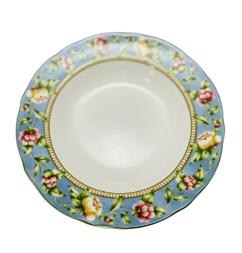 JESSICA McClintock 6-Rim Soup Bowls Westbury Court PTS Int’l Fine China 9 3/8" D