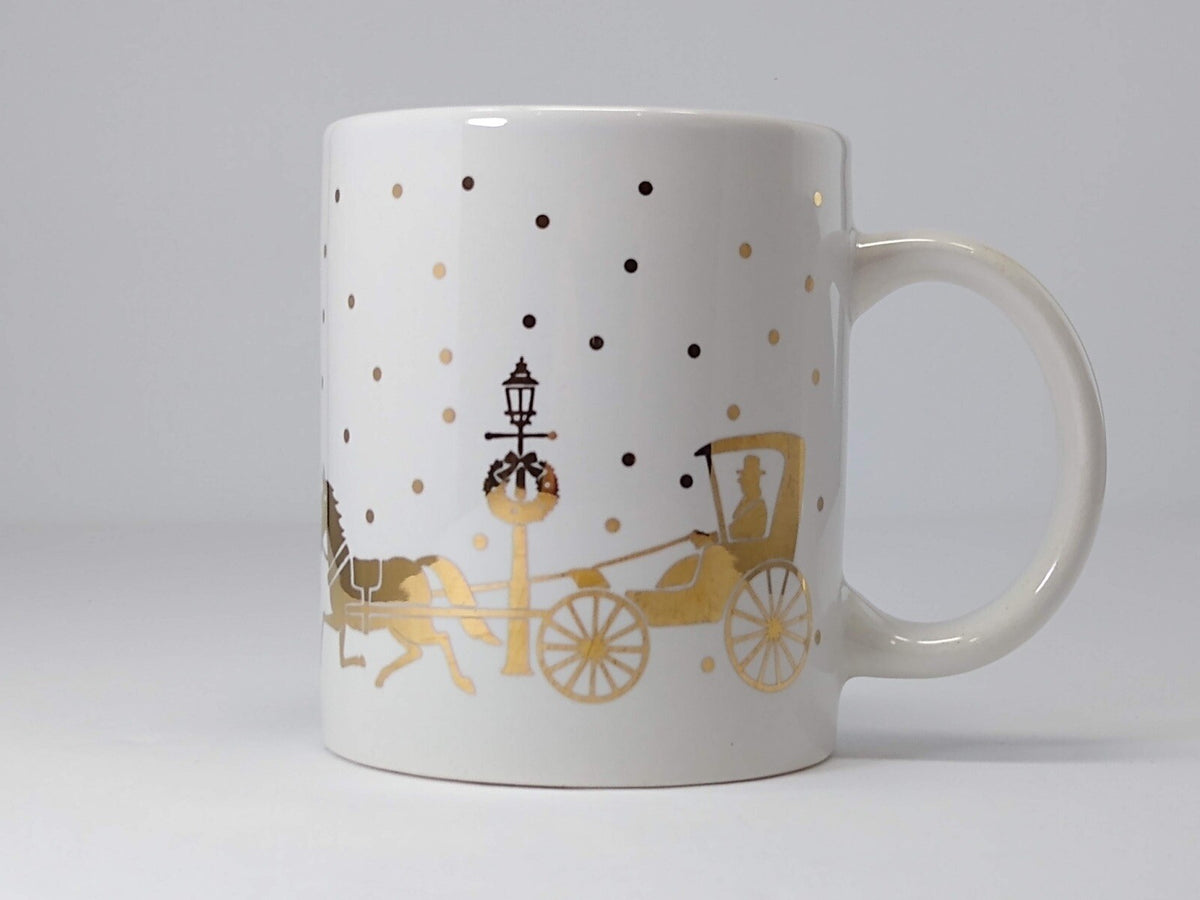 Studio Nova Mug GOLDEN CITY  White Gold Tea Cup Christmas Glassware Collection