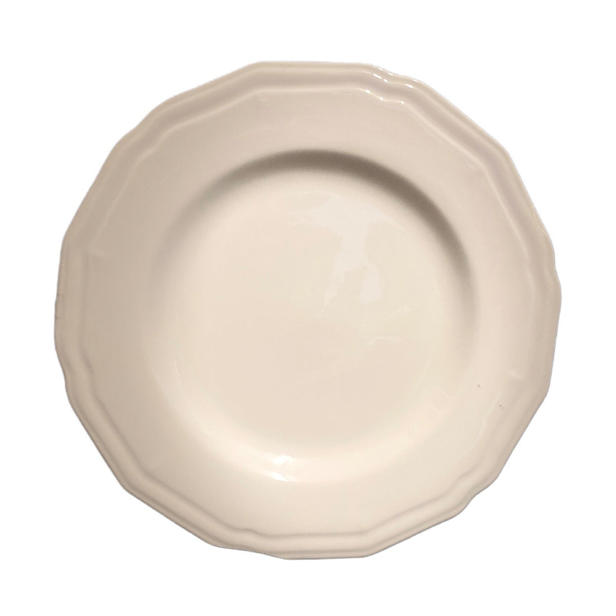 Gibson Designs PLEASANT HILL 6-Salad Plates Scalloped White Dessert Dinnerware