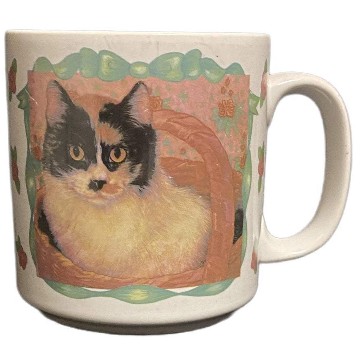 GLENNA HARTWELL Muffy Mug Ceramic Coffee Tea Applause White Floral Cup