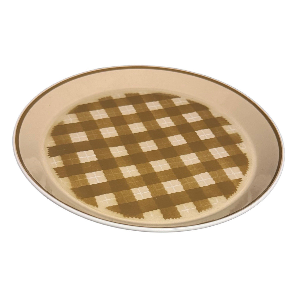 Mikasa Checkmates Chop Plate NUTMEG Oven Safe Serving Platter Japan # C4882