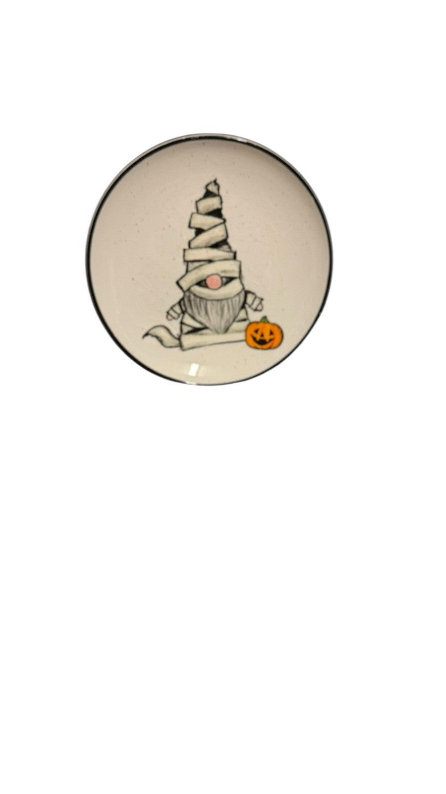 Cobwebs & Cauldrons Halloween Gnome Plates Set of 4 Appetizer Plates 5 7/8”D