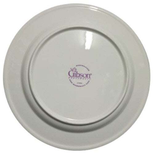 Vintage Gibson Designs PACIFIC 3-Dinner Plates Ceramic Pink Purple Flower