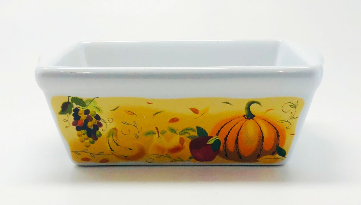Bakeware Baking Pan Mini Loaf Bread Cake Rectangular Autumn Stoneware Collection