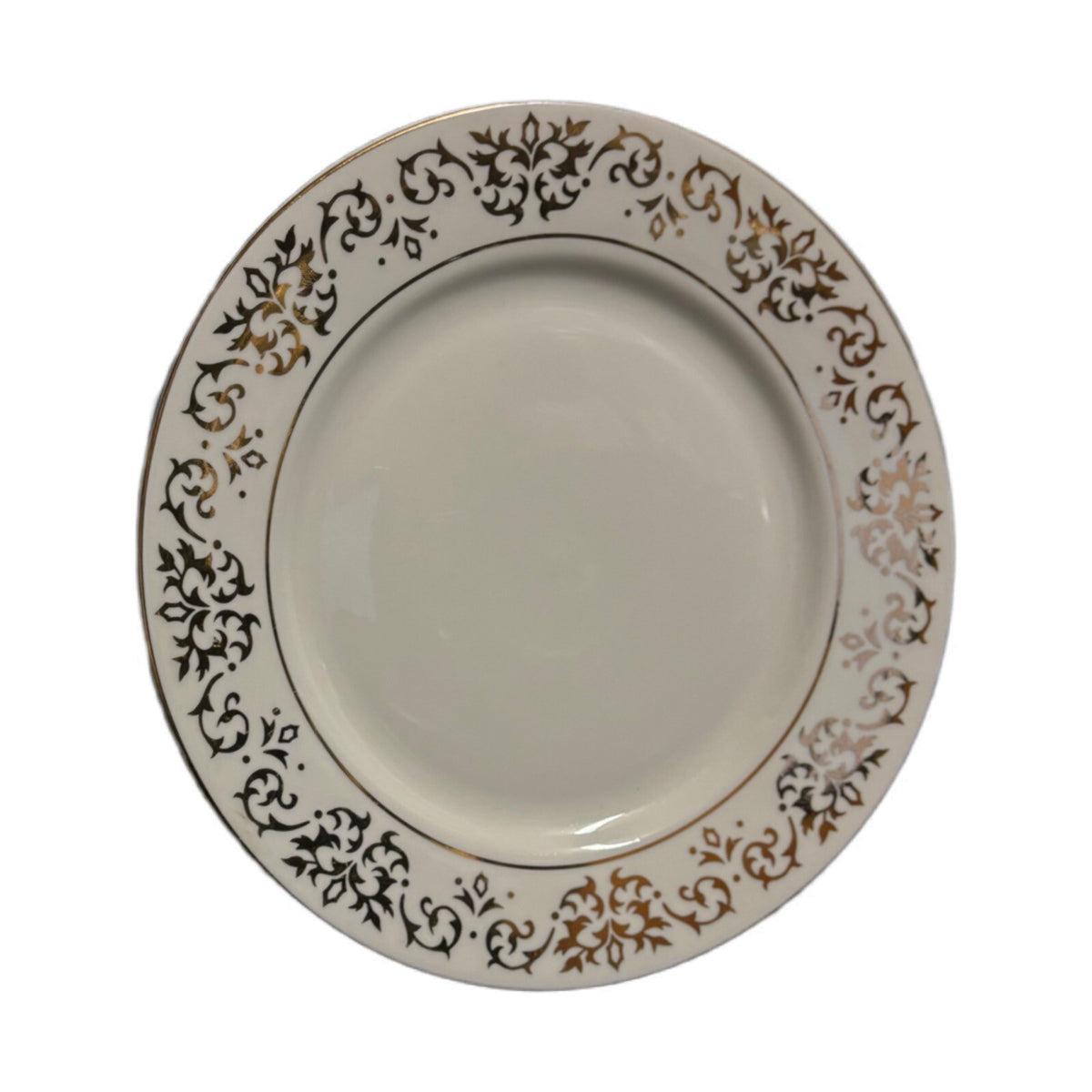 Tienshan CLASSIC GOLD 4-Salad Plates Fine China White Gold Swirls Design & Trim