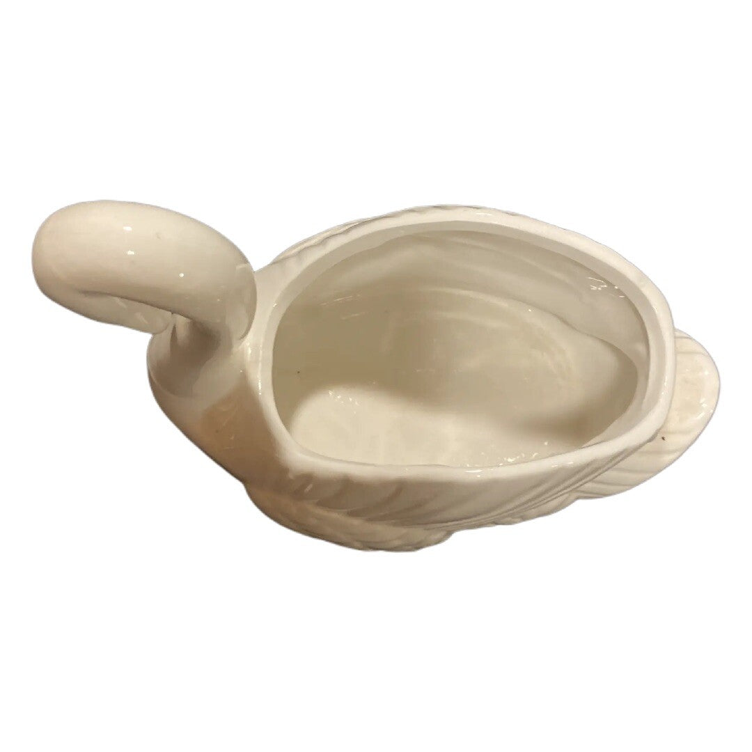 Swan Shape Ceramic White Planter Vase Figurine Cactus Pot Home Garden Desk