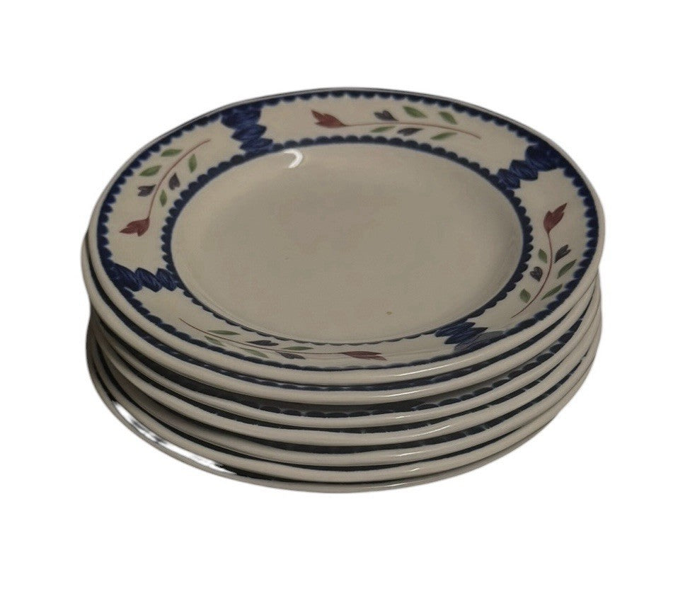 Vintage Adam Lancaster Ironstone 6 1/8 in Bread Dessert Plates Set Of 7 England