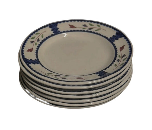 Vintage Adam Lancaster Ironstone 6 1/8 in Bread Dessert Plates Set Of 7 England