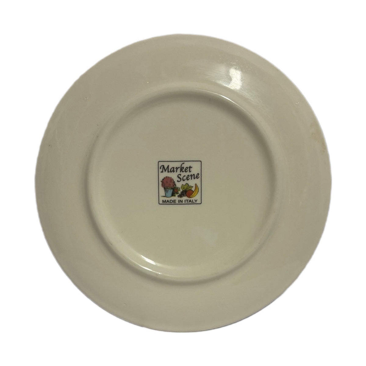 Vintage MARKET SCENE 3-Salad Plates Dessert Appetizer Dish Italy 8 1/4" D