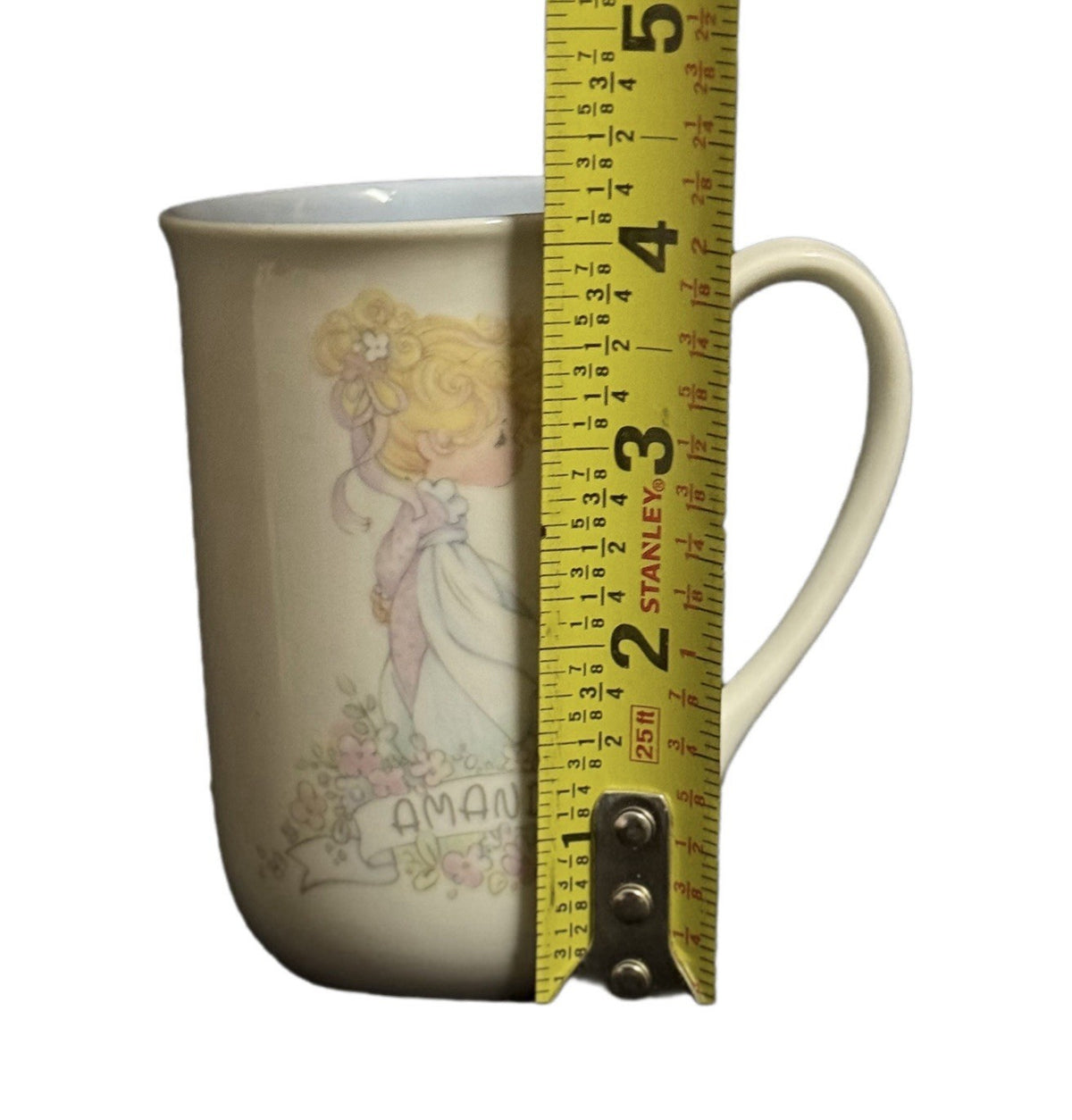 Precious Moments Amanda Mug 1990 Enesco Porcelain Coffee Cup Personalized Name