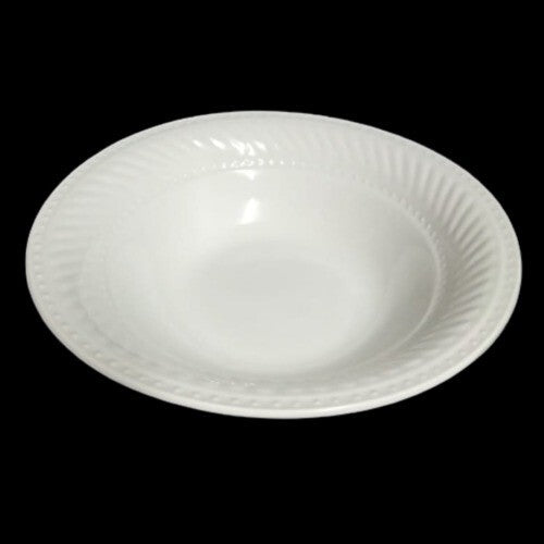 Gibson Designs IMPERIAL BRAID Serving Bowl 9" D White Dots Embossed Pasta Salad