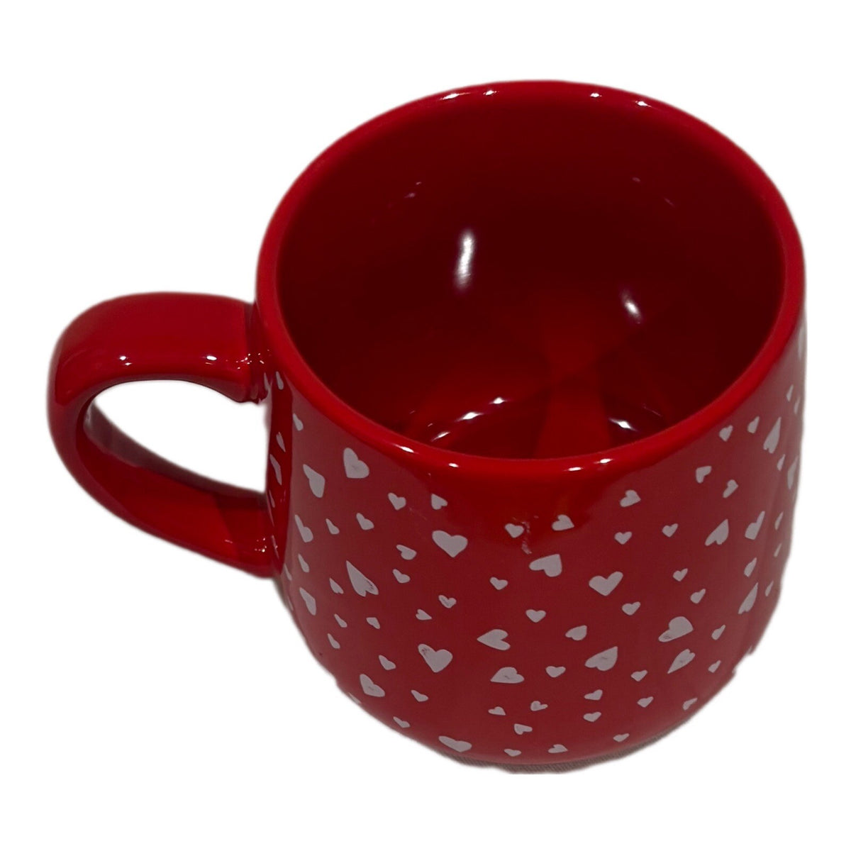 THRESHOLD Red Mug White Hearts Valentines Day Stoneware Tea Coffee Cup Target
